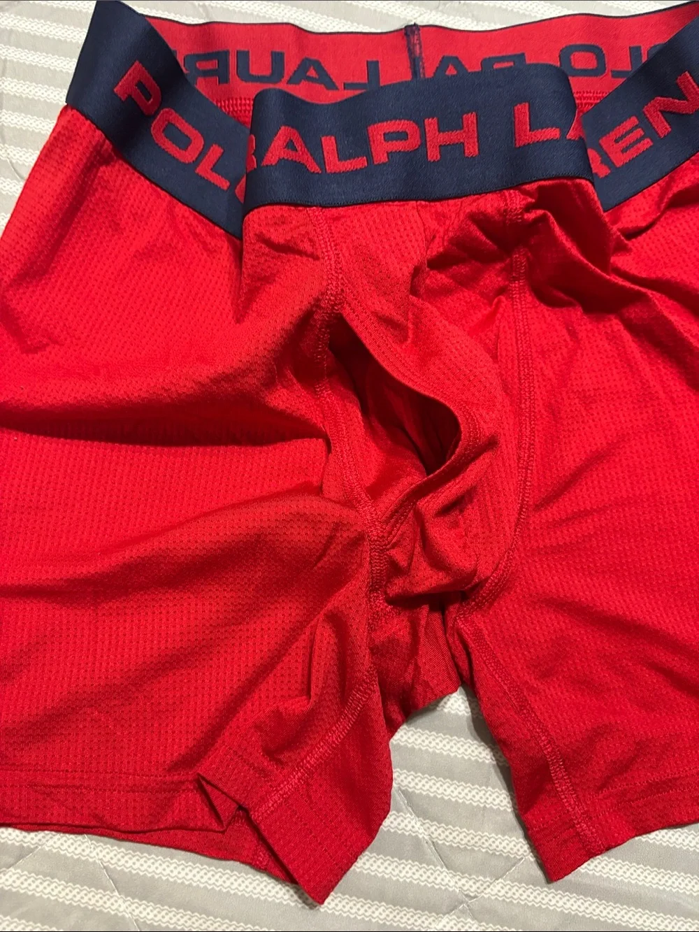 Polo by Ralph Lauren Red Boxer Briefs with Navy Logo Waistband